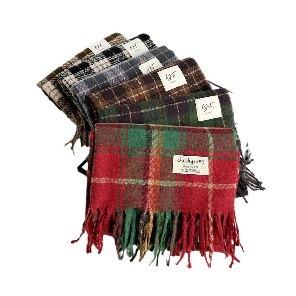 Imitation Cashmere Scarves Men Women Winter Colorful Checkered Thick Scarves Warm Versatile Scarves Shawl Outerwear 4w936W251030