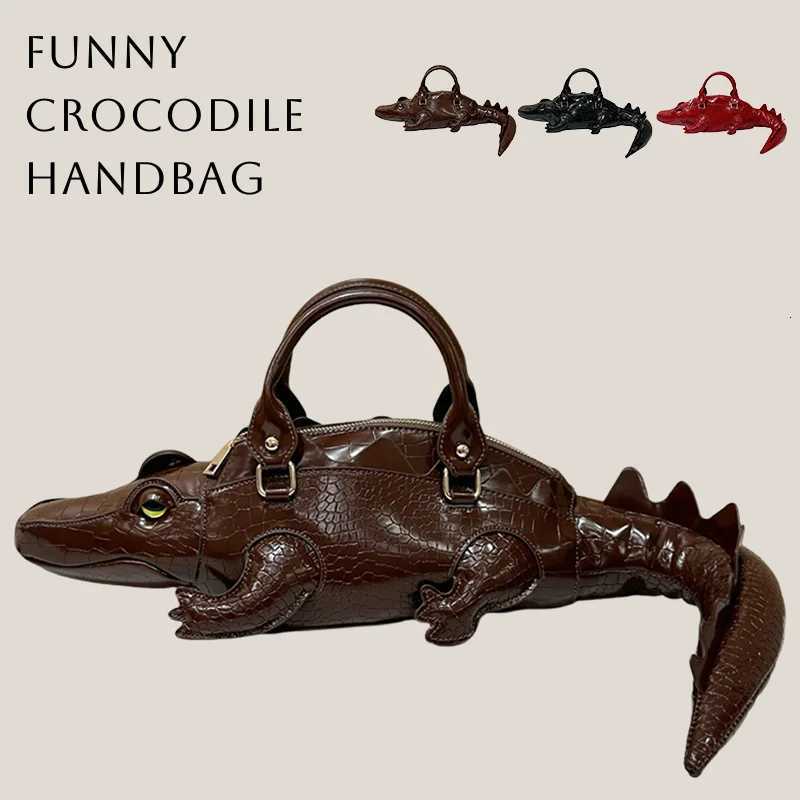Funny Crocodileshaped Shoulder Bag Design Sense Niche Handbag Creative Hot Girl Crocodile Crossbody Bag Personalized Women Bag Z251029