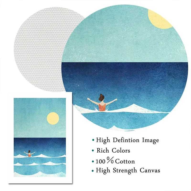 Modern Abstract And Minimst Palm Tree Beach Landscape Art Poster Canvas Prints Mural Living Room Bedroom Home Decoration C251031