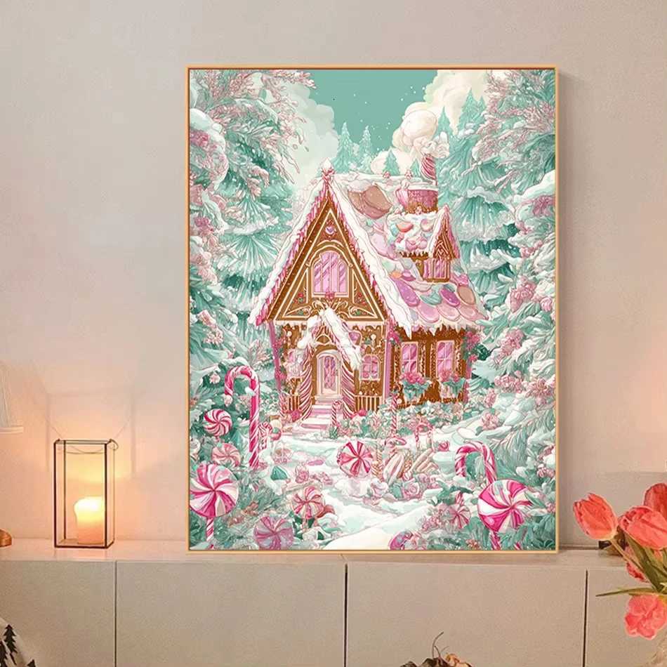 Painting By Numbers Draw Christmas Watercolor Paintings On Number Handmade Acrylic Paints Color Markers Canvas Crafts C251031