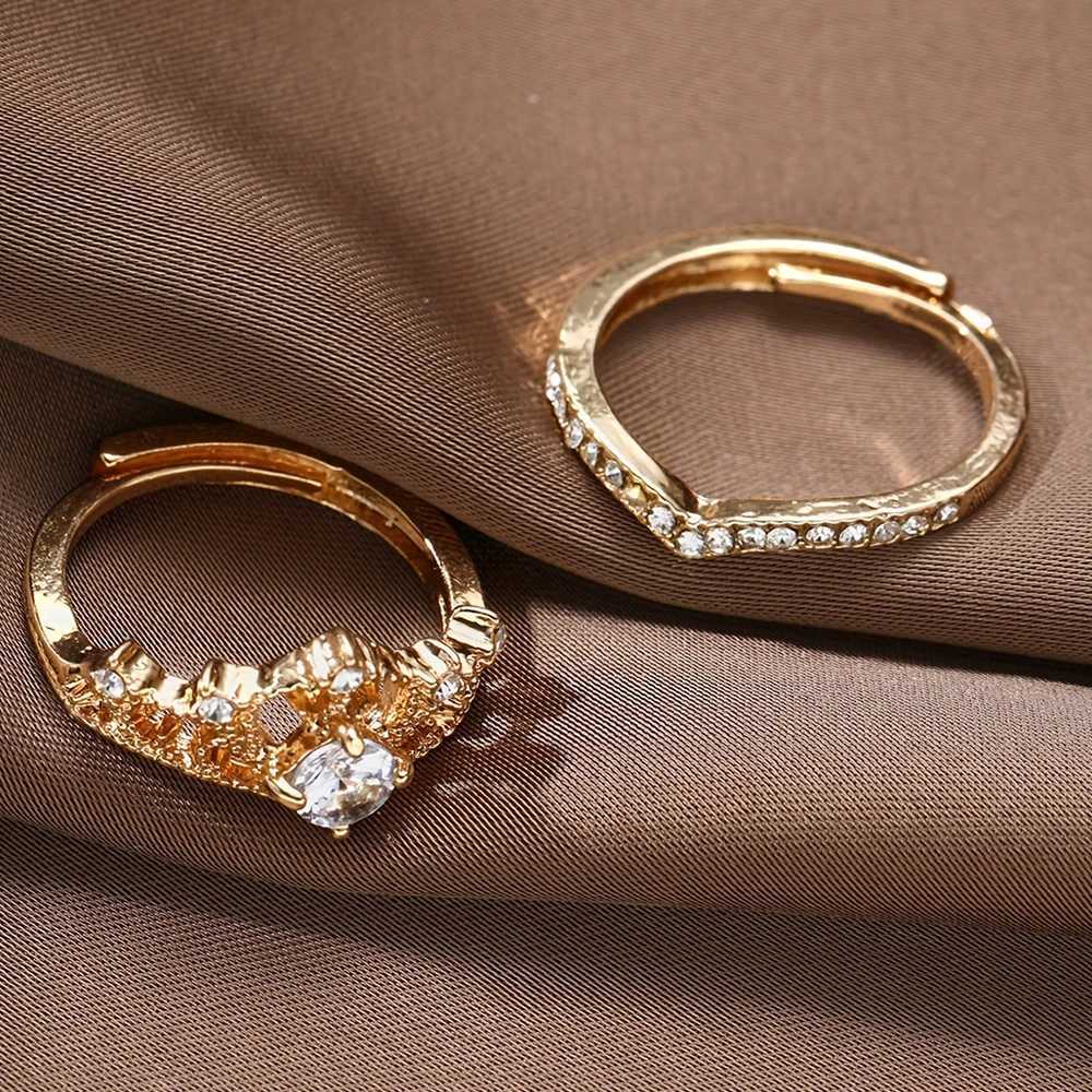 24pcs Set Sihny Full Rhinestone Crown Rings for Women Teens Crytal Paved Fancy Kpop Adjustable Party Gift Queen Ring JewelryXJ251031