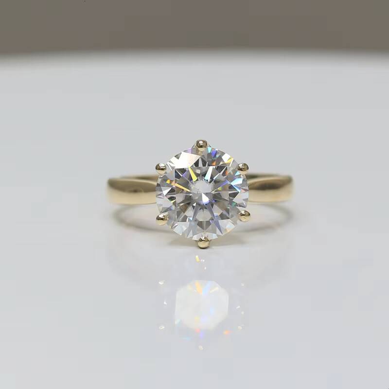 Paston Jewelry Moissanite Engagement Ring Set Wedding Ring Set Custom 925Silver 35ct Round Moissanite Ring Set for Women