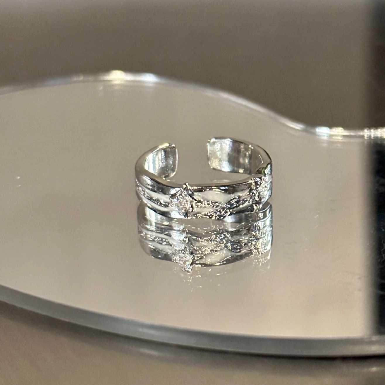 Gothic Dark Wind Starlight Ring for Women and Man Jewelry Star Ring Cold Wind Open Ring Vintage Liquid Punk Jewelry AccessoriesXJ251031