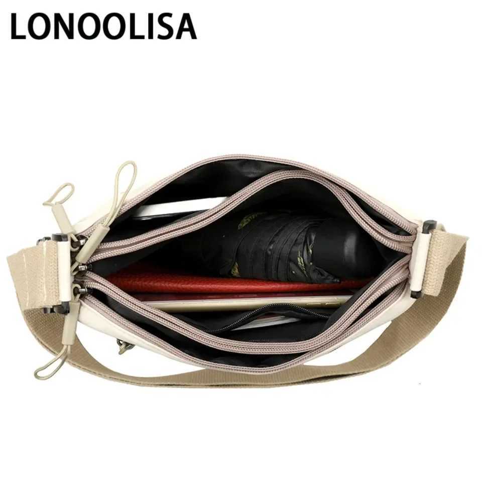 3 Main Pockets High capacity Shoulder Crossbody Bag for Women Multipocket Purse canvas Handbag Suitable for mothers shopping W251031