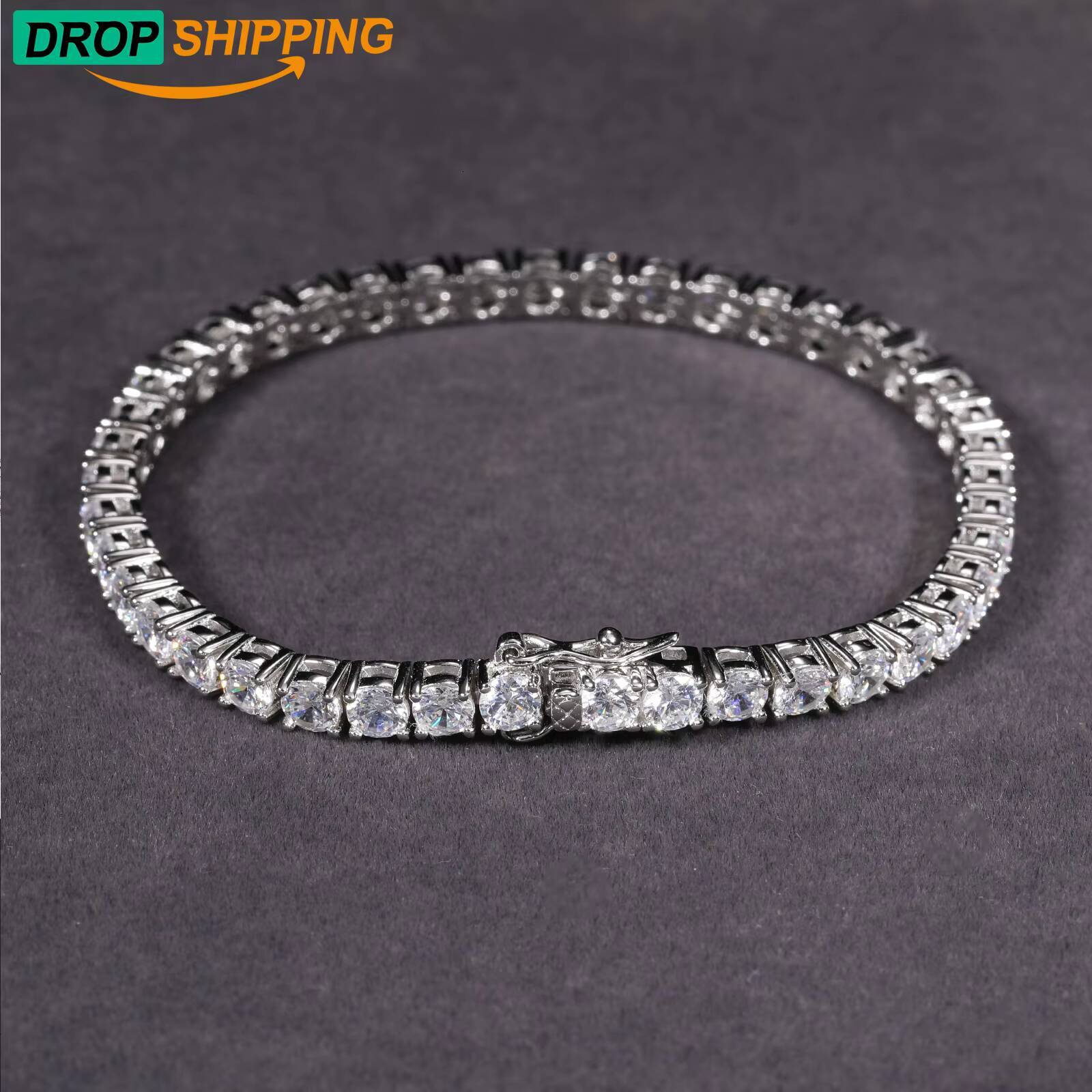 Dropshipping Pass Diamond Tester D Color VVS1 Moissanite Tennis Bracelet 925 Sterling Silver Jewelry Moissanite Fashion Bracelet