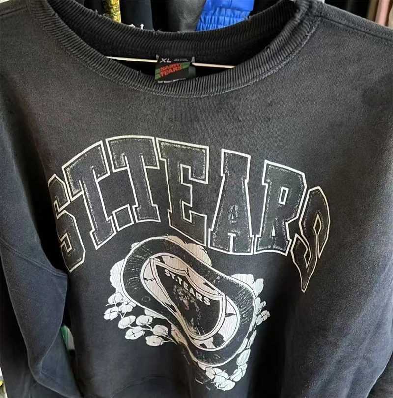 25SS SAINT Hoodies High Street Jesus Print Casual Wash Crewneck Sweatshirt For Men Women Oversize Cotton Unisex Versatile J251203