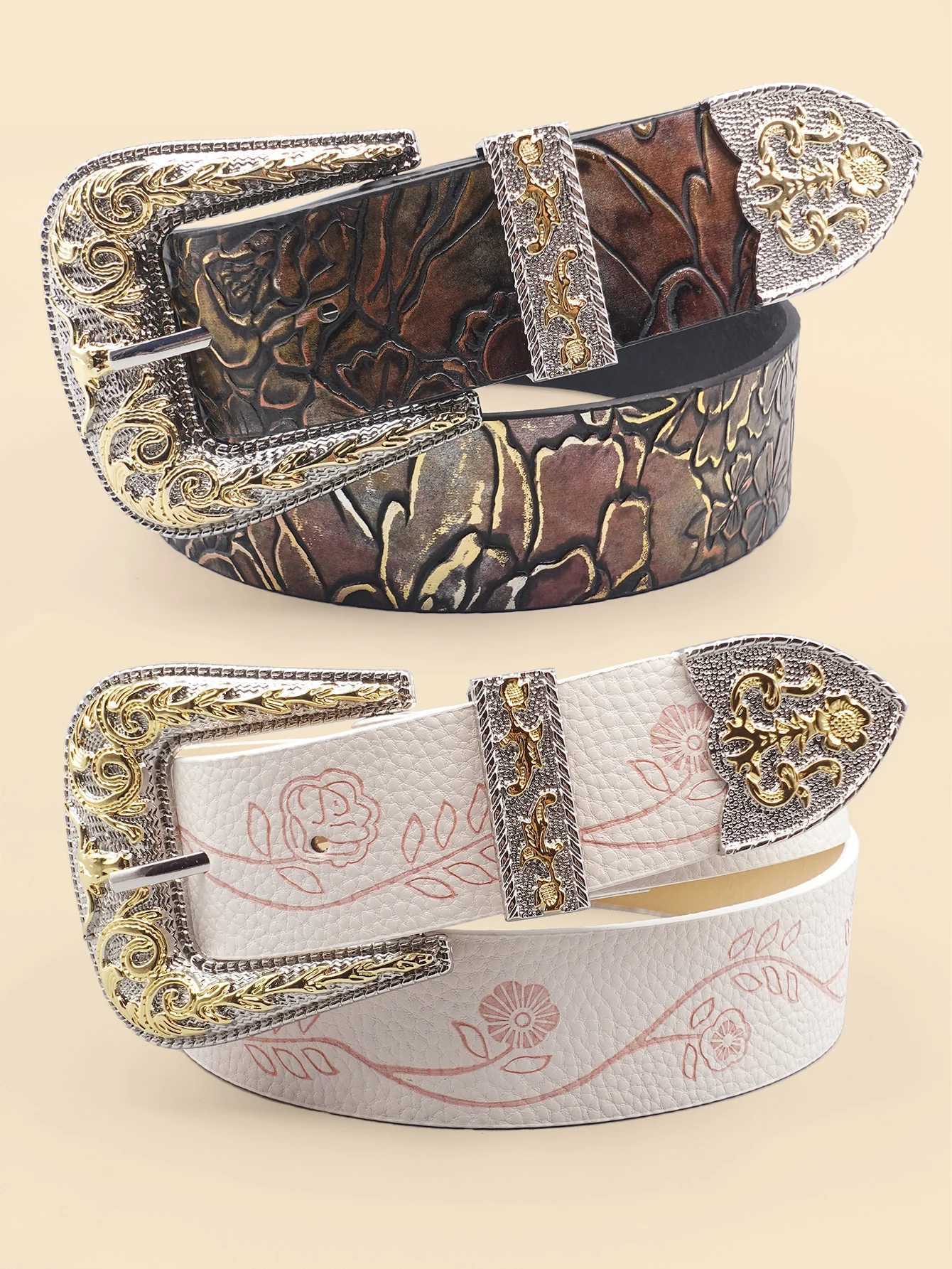 White Black Smooth Edge Womens Belt Minimalist Solid Color Waistband with Gold Engraving Alloy Buckle for OfficeDatesW251030