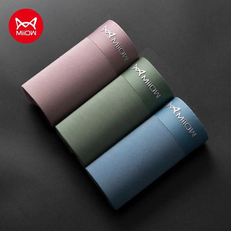 MiiOW 3Pcs Men Underwear Boxer Shorts Modal Seamless Comfort Underpants Man Boxershorts Plus Size Male Panties 5XL 2022 NewT251031
