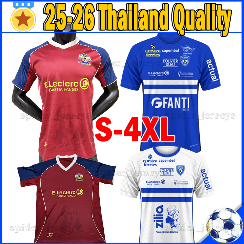 XXXL 4XL Sporting Club de Bastia 25 26 Soccer Jerseys 120th anniversary BOUTRAH SEBAS DUCROCQ 2025 2026 Football Shirts AIKI VINCENT RONCAGLIA PLACIDE Men Uniforms