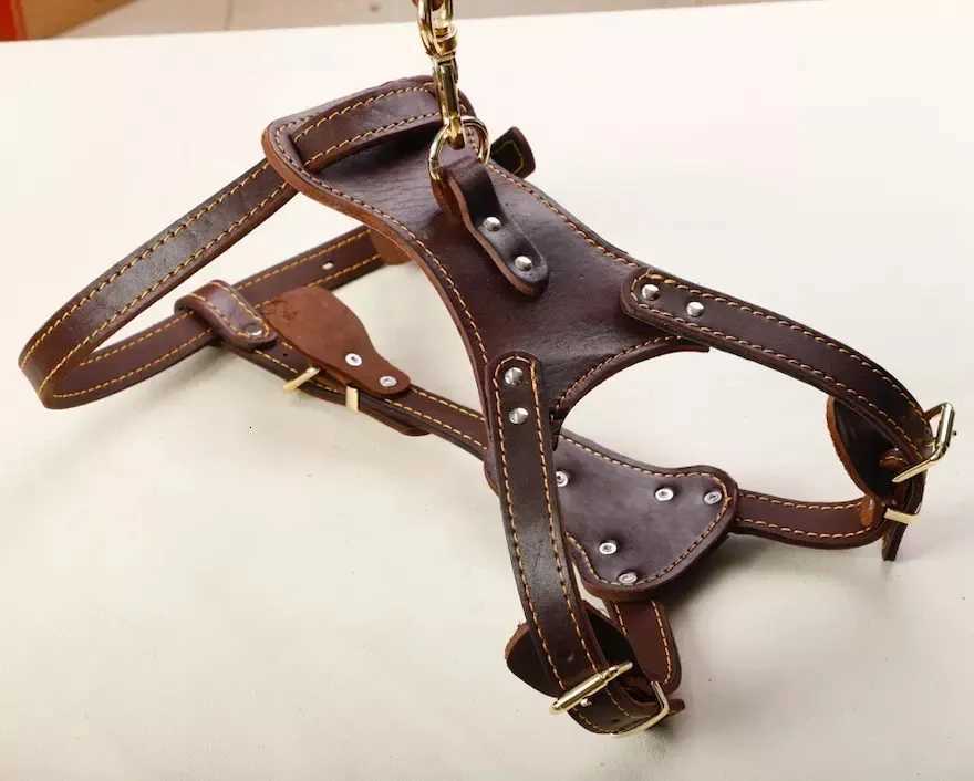 Handmade Band 7590cm Durable Soft Cow Leather Pet Dog Harness Chest Strap For German Shepherd Dogs C251031