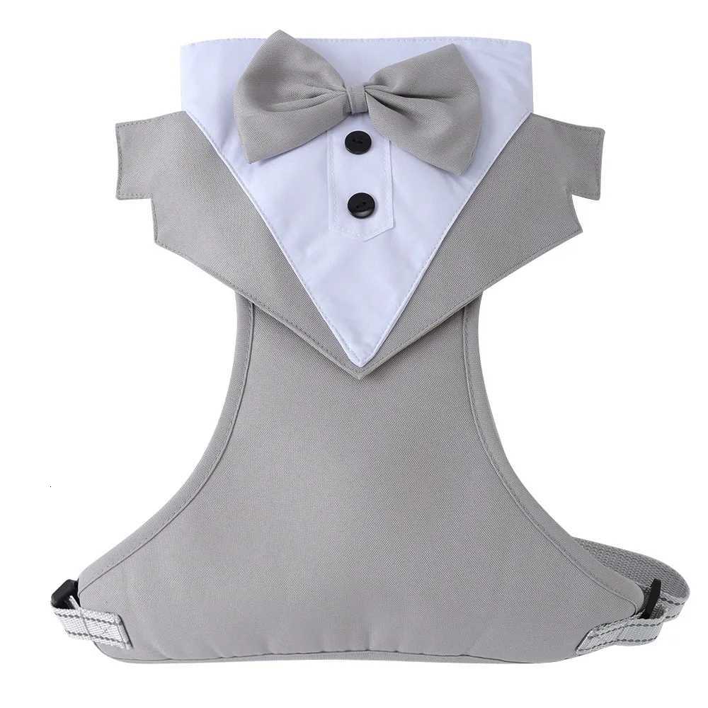 Halloween Christmas Dog Vest Tuxedo Harness Adjustable Tuxedo with Bow Tie for Male Dogs Wedding Party Suit Pet Costume Outfits C251031