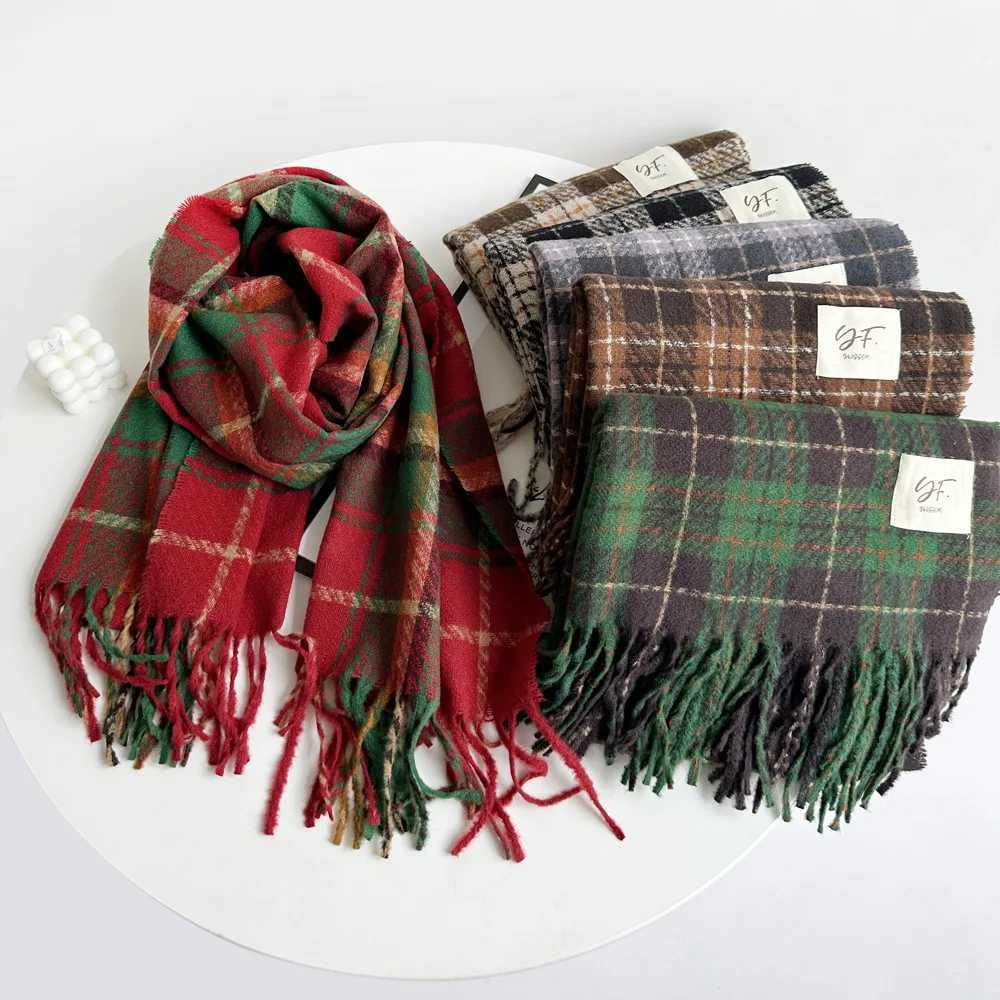 Imitation Cashmere Scarves Men Women Winter Colorful Checkered Thick Scarves Warm Versatile Scarves Shawl Outerwear 4w936W251030