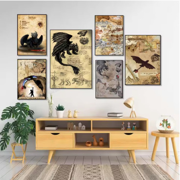 Poster waterproof wall painting high-quality printing movie poster living room retro room decoration