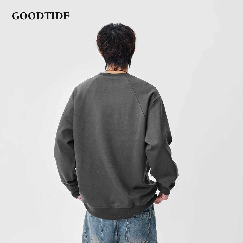 Fashion Mens Casual Crew Neck Sweatshirt 2025 Winter New Raglan Sleeve Design Comfortable Soft Long Sleeve Pullover Top J251031