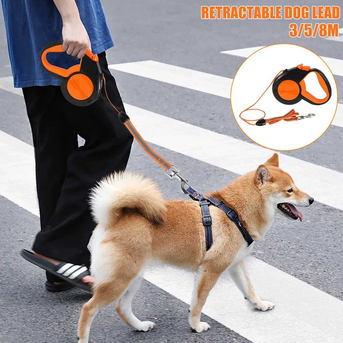8m 50kg Dog Leash Retractable Roulette Collar for Small Big Dog Accessories Adjustable Durable Walking Hiking Bulldog Rope C251031