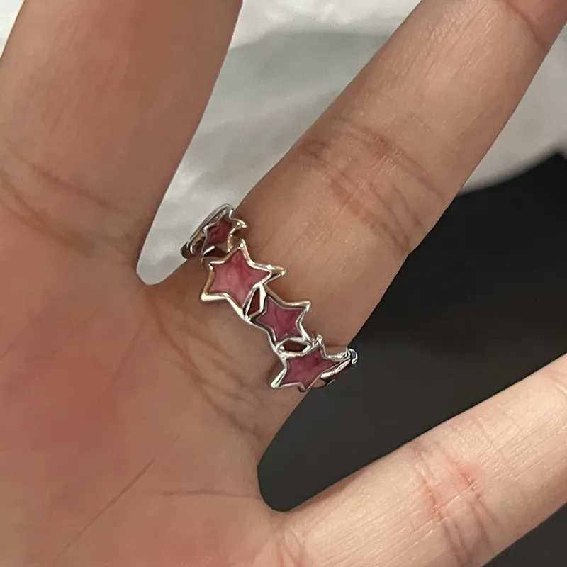 Y2K Crystal Rings Kpop Heart Adjustable Ring Irregular Geometry Punk Vintage Rings Set for Women Girls New Fashion JewelryXJ251031
