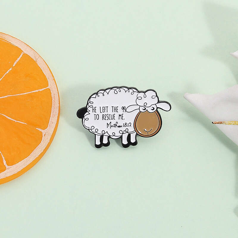 Cartoon Animal Cute Sheep Quote Metal Creative Jewelry Medal Clothing Brooch English Accessories