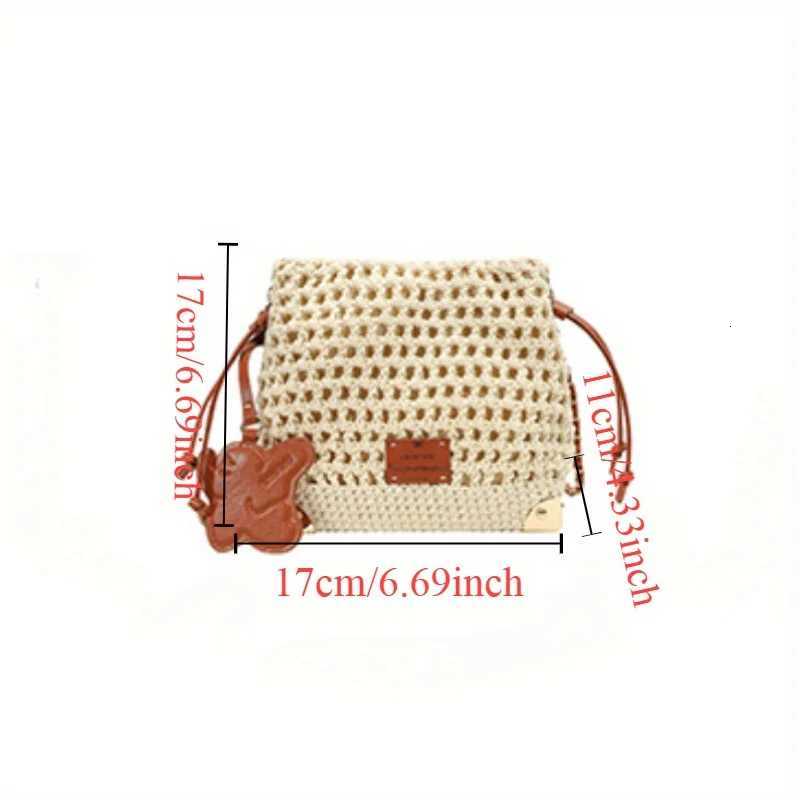 Womens Chic Summer Knit Crossbody Bag with Adjustable Strap Versatile Commuter Handbag with Polyester Lining W251031