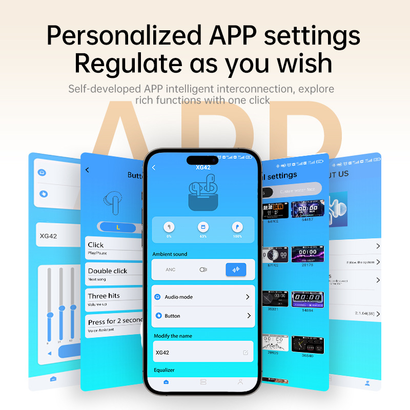 Advanced Clip-On Earbuds with Color Touch Screen & Remote Control Open-Ear Bluetooth Earphones Hi-Fi Sound for Gaming/Music Anti-Loss 30Hrs Playback