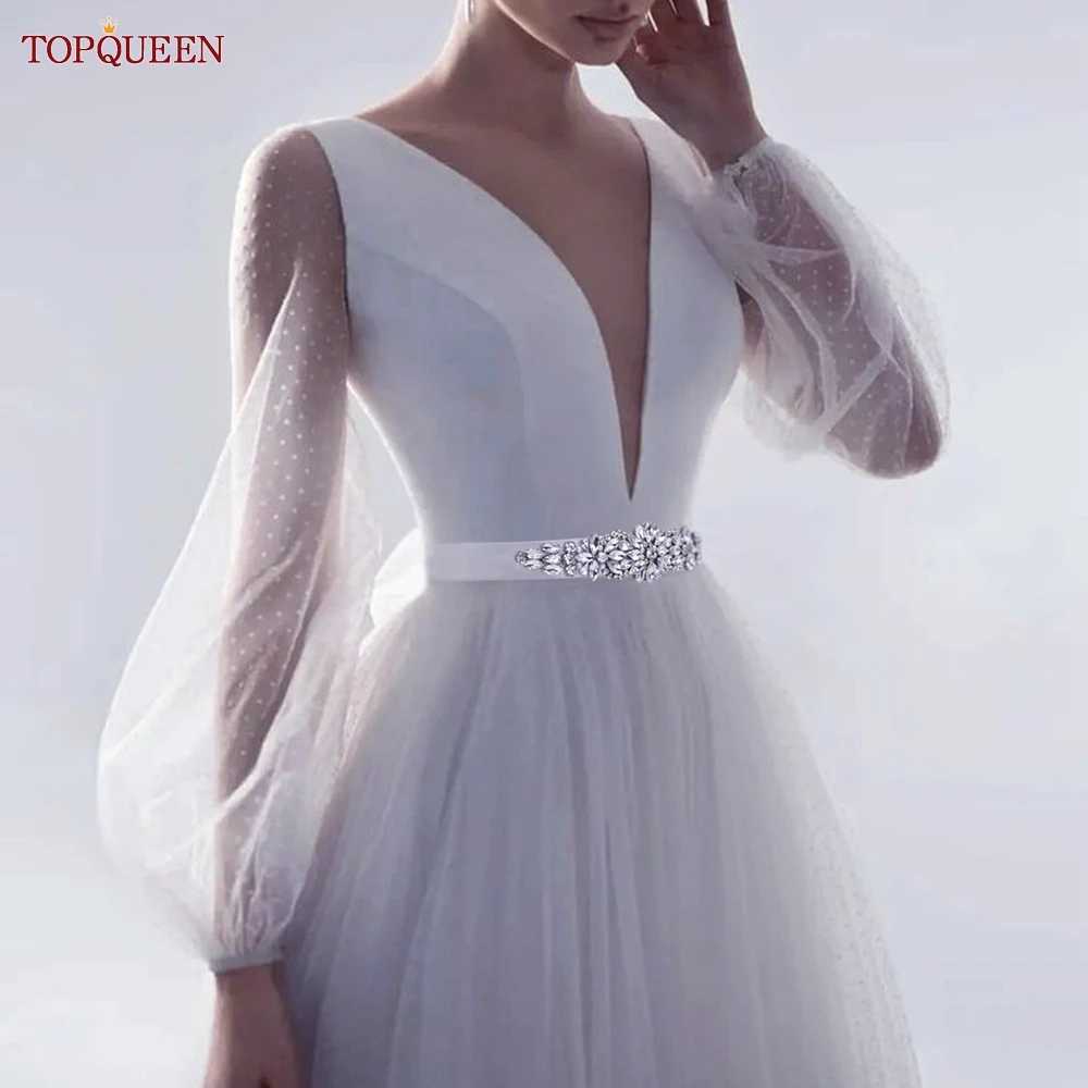 TOPQUEEN S407B Women Elastic Belts for Party Dress Gown Silver Rhinestone Girdle Female Shiny Waistband Fashion Daily LuxuriousW251030