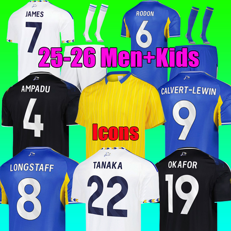 AARONSON STACH OKAFOR 25 26 Soccer Jerseys BAMFORD CALVERT-LEWIN 2025 2026 JAMES STRUIJK home football shirt PIROE GNONTO AMPADU Leeds Top kit jersey Men Kids set 111