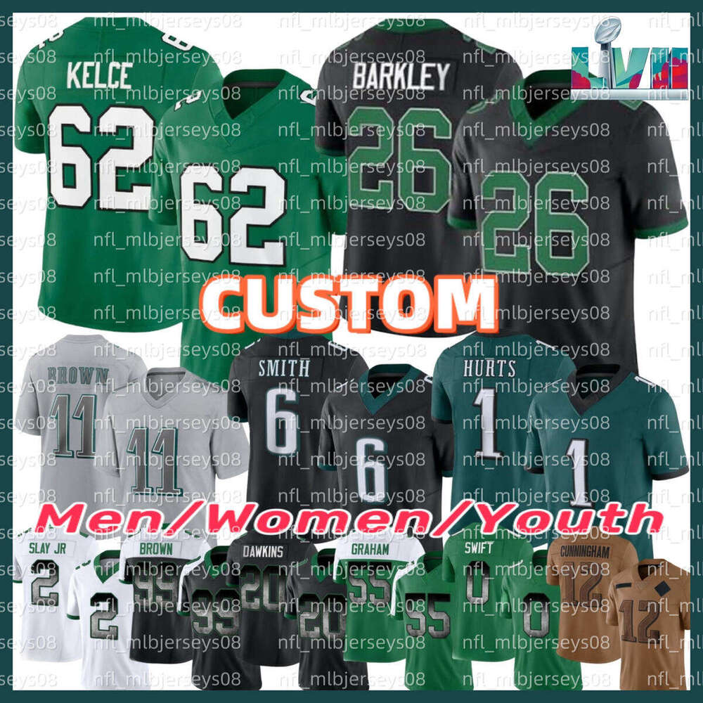 NFL Eagles Jersey Brian Dawkins Saquon Barkley Jason Kelce A.J. Brown DeVonta Smith Jalen Carter Cooper DeJean 2024 Pickett Quinyon Mitchell Football Jerseys nnk