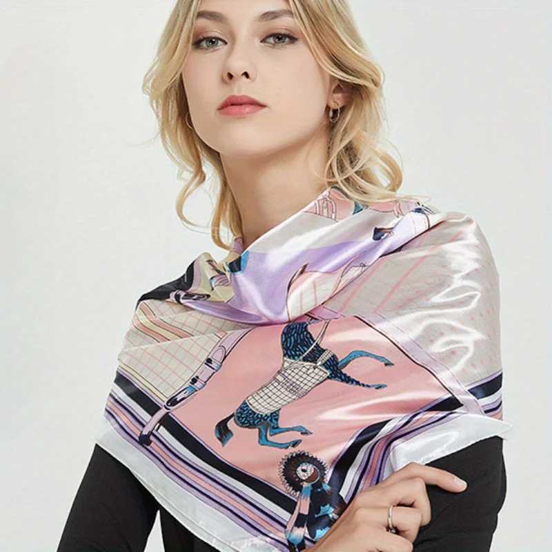 Luxury Silk Shawl Square Scarf for Women Satin Fashion Wraps Neckerchief Female Hair Bands Ribbon Headband Bandana pareo C251031