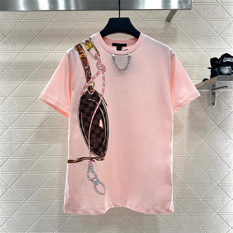 Oversize Tops For Women Summer Couple Tide Tees High Street Pattern Print Slim Short Sleeve Shirts