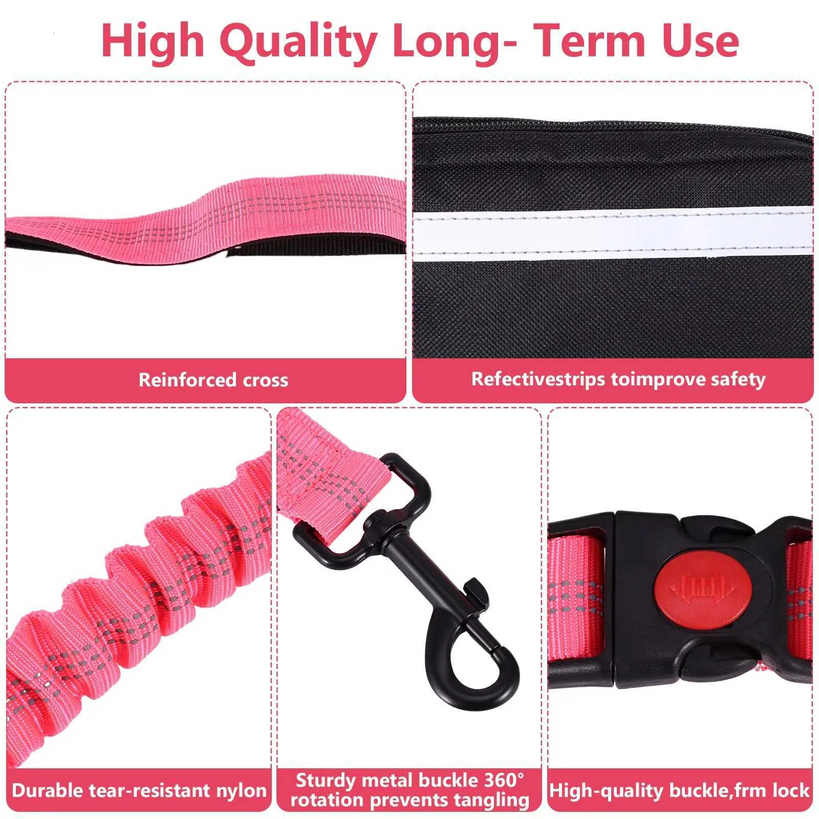 Reflective Dog Running LeadHands Free Dog Leash With Removable Waist Bag And Double Handle LeashSuitable For All Dogs Breeds C251031