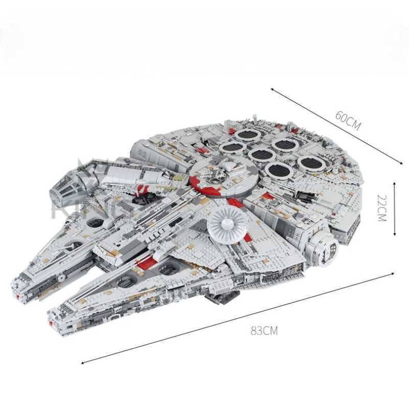 8445PCS With Stand Millennium Ship Falcon Kits desktop decoration Compatible With 75192 Star Bricks Christmas Birthday Gifts L2510303EDP