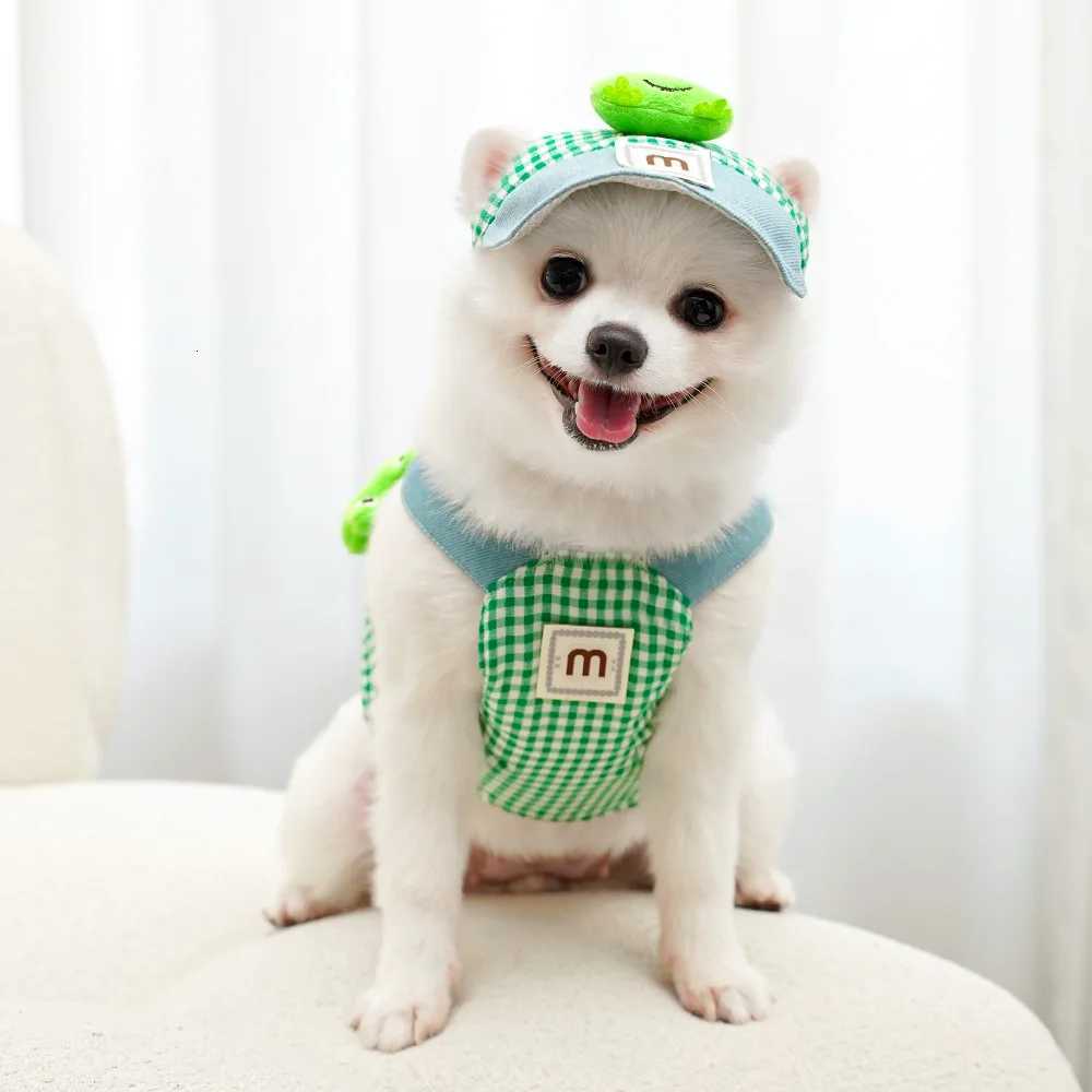 Cartoon Pet Harness Leash Sun Hat Set Cute Kitten Puppy Costume Cat Small Dogs Vest Harness Rope Cap 3pcs Outdoor Pet Supplies C251031