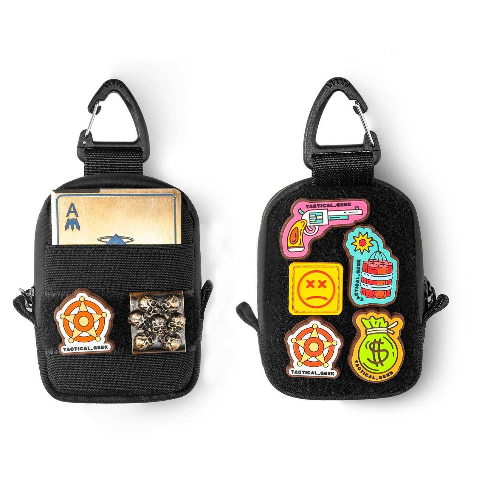 A6 Mini Size EDC Utility Pouch Mini Coin Purse with Custom Carabiner EDC Mini Size Pocket Organizer Key Waist Case for Daily W251031