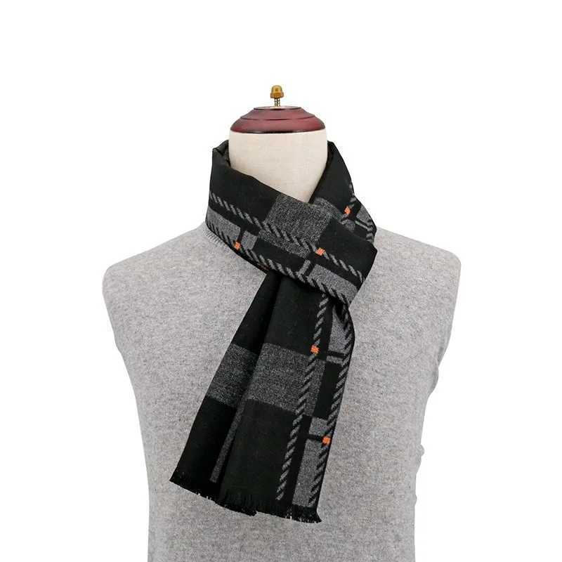 Luxury Brand Winter Plaid Cashmere Scarf for Men Warm Neck Scarfs Male BusinESS Scarves Long Mens ShAWlW251030
