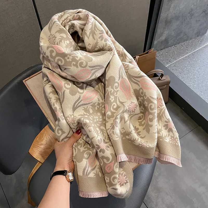 Winter Warm Cashmere Scarf for Women Luxury Blanket Thick Shawl Wrap Neckerchief Fashion Bufanda Echarpe Poncho 2024 C251031