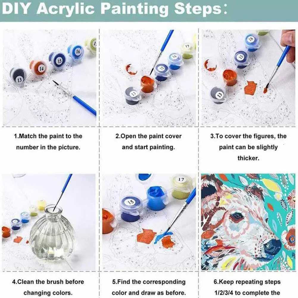 DIY Digital Oil Painting For Rose Flower Hand Painted Oil Painting Coloring by Numbers Acrylic Drawing Modern Wall Home Decor C251031