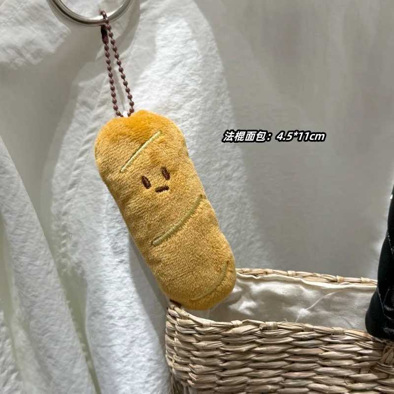 Kawaii Croissant Long Bread Series Plush Keychain Cute Decoration Backpack Pendant Plush Toy Doll Keyring Doll Girl Gift V251031