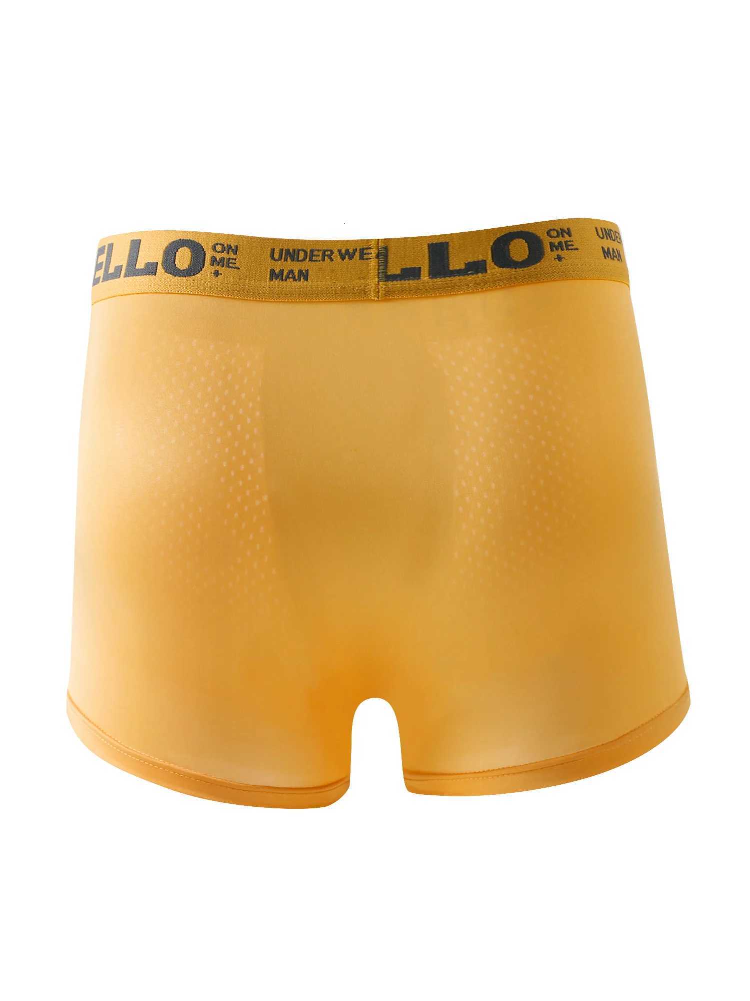 4PCS mens underwear comfortable solid color mens boxer briefs semimesh breathable trendy underwearT251031