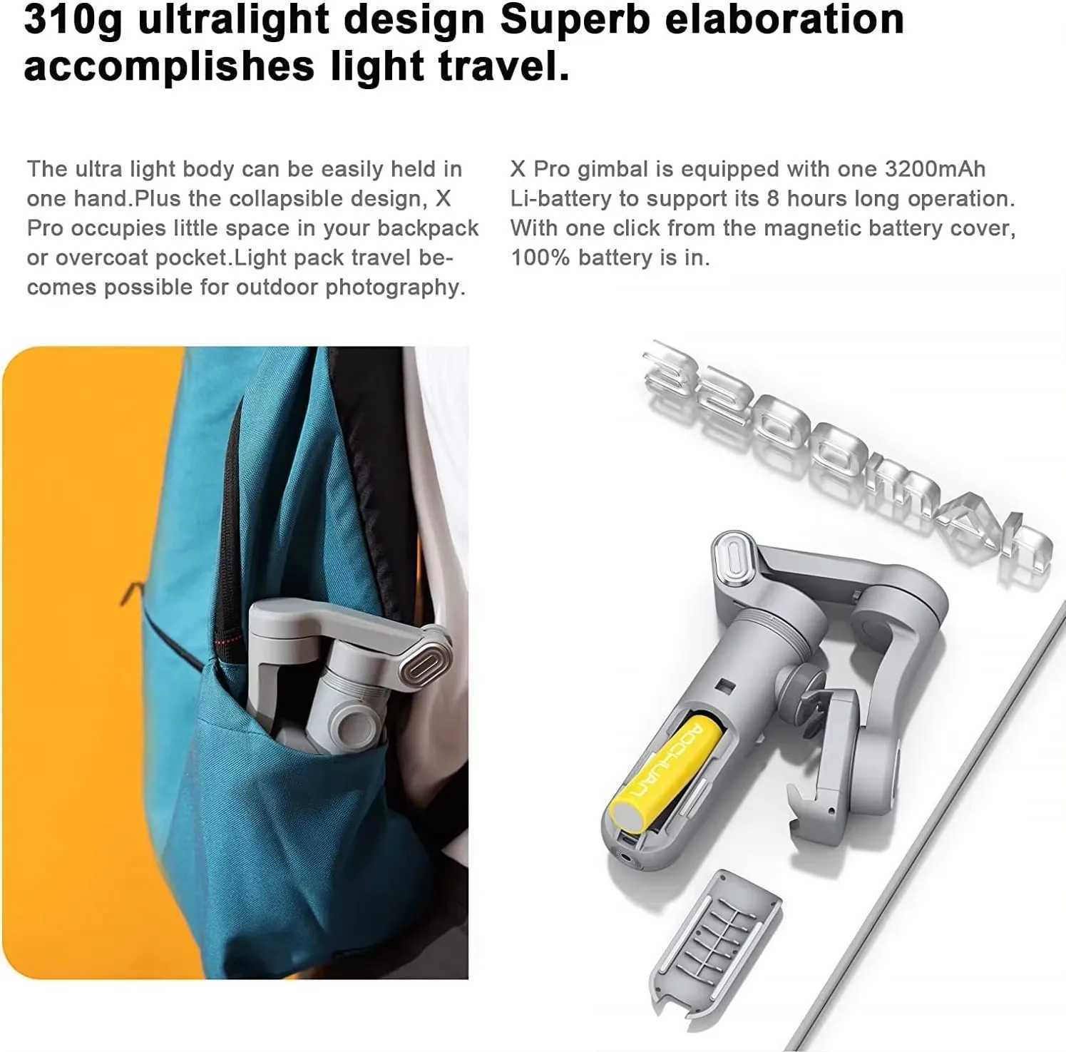 AOCHUAN Smart X Pro 3Axis Gimbal Stabilizer with Wireless Charging OLED Display LED Light for Smartphone Shooting Live Steaming Y251011