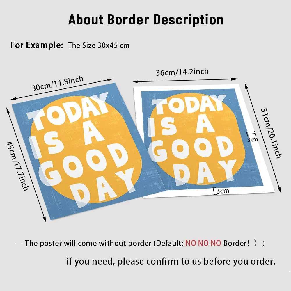 1PC Frameless Modern Minimst Positivity Quote Prints Canvas Painting Cute Multicolor Letter Posters Wall Art for Home Decor C251031