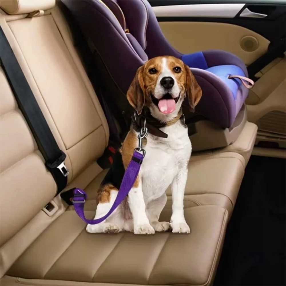 Adjustable Dog Cat Car Seat Belt Dog Leash Collar Breakaway Car Nylon Harness Portable Safety Protector Travel Pets Accessories C251031