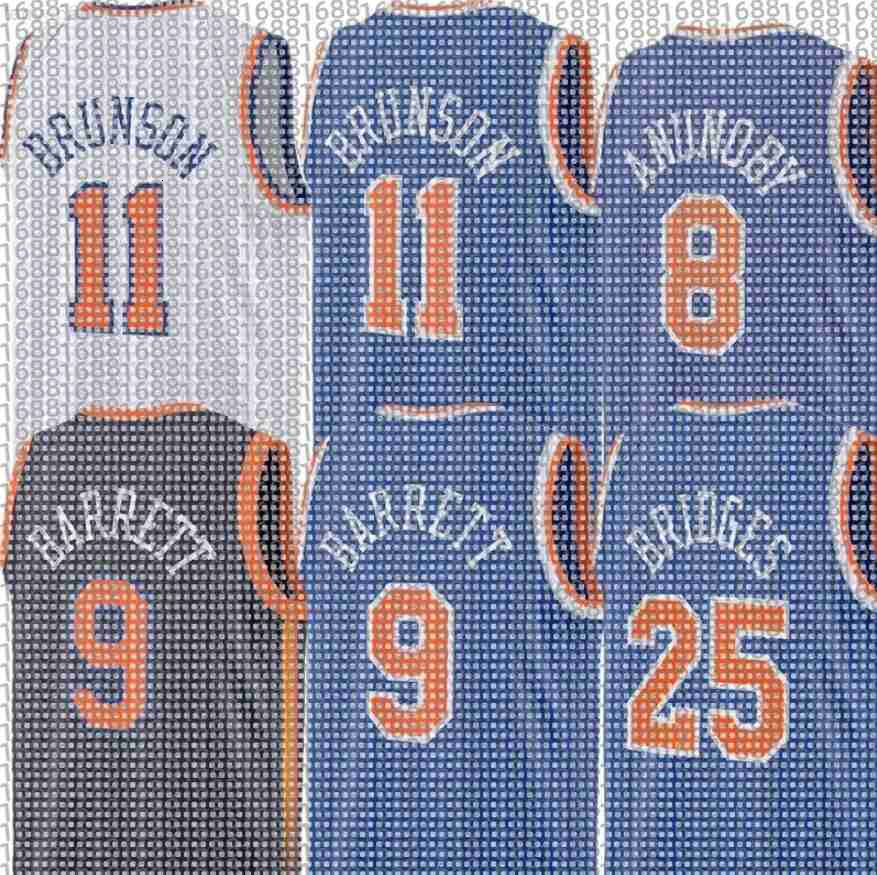 Knicks Jersey custom Basketball Towns Brunson Josh Hart Mikal Bridges Precious Achiuwa OG Anunoby Miles McBride Cameron Payne Landry Shamet Hukporti Delon Wright