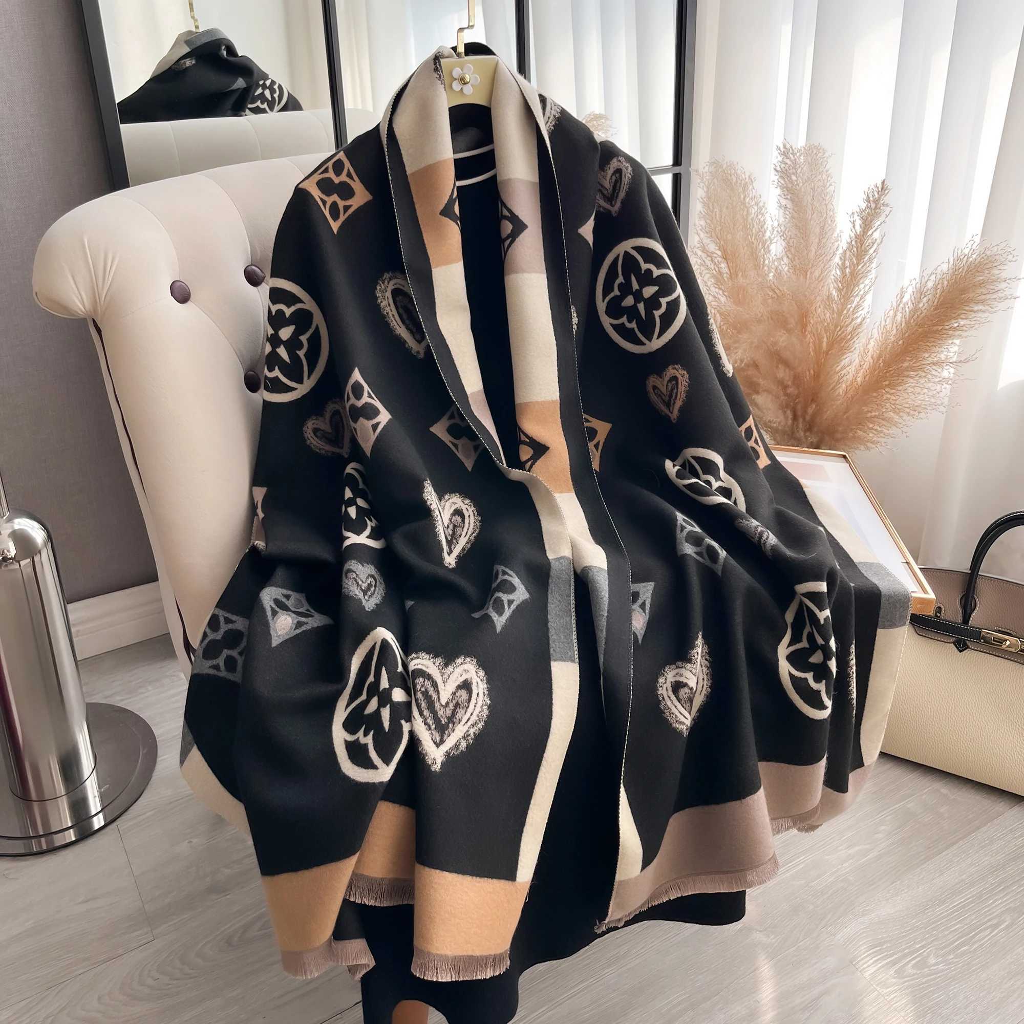 Luxury Cashmere Love Scarf Winter Women Shawls Warm Blanket Wraps Female Foulard Bandana Brand Thick Scarves Hijab New C251031