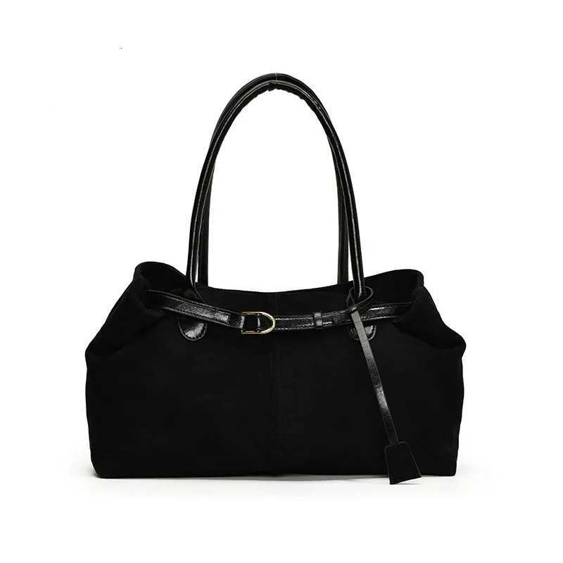 Autumn and Winter Vintage Large Capacity Suede Bag for Women 2025 New Casual Commuter Shoulder Bag Handheld Tote BagT251031