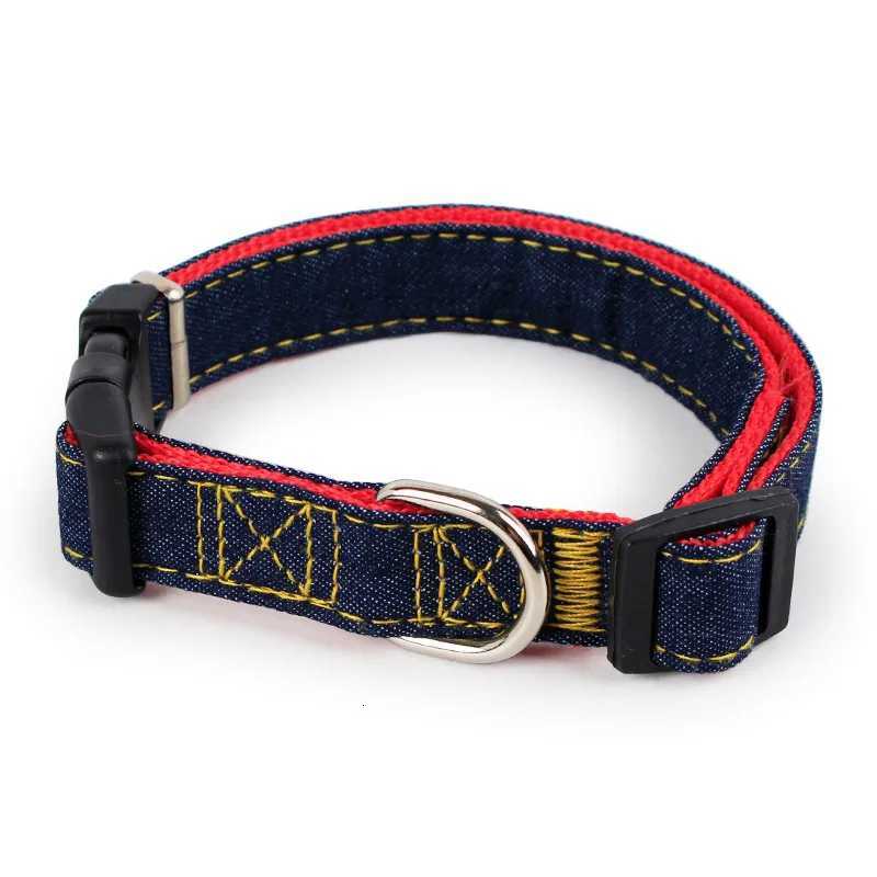 Pet Dog Collar Leash Harness Suit Adjustable Durable Leashes Pet Harnesses Wearresistant Denim Leash Outdoor Dog Walking Leash C251031