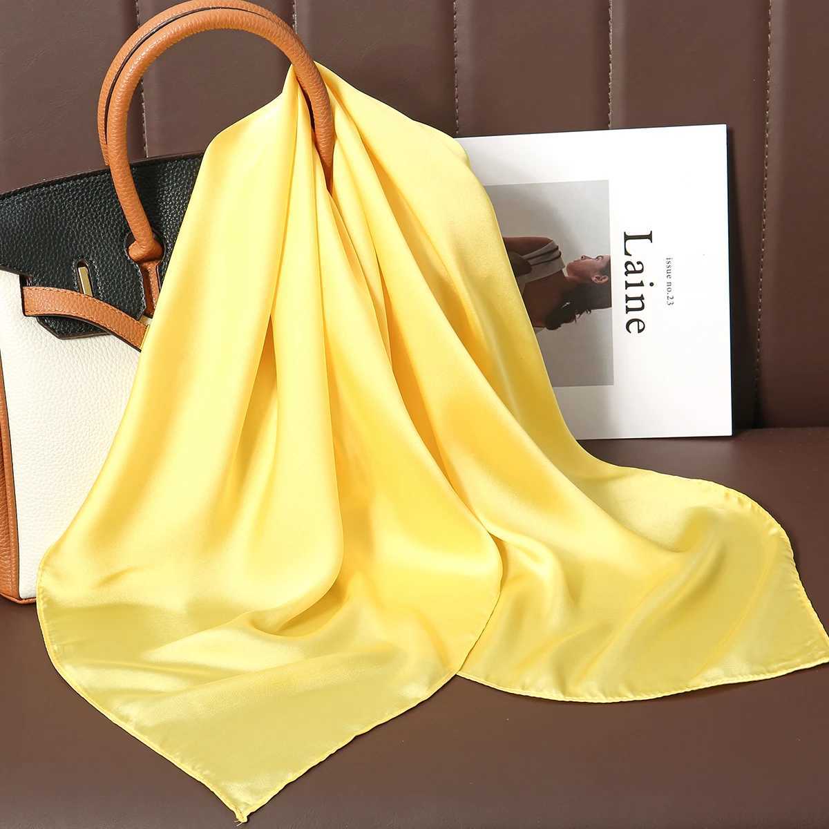 18090cm Large Silk Satin Scarf Hijab Women Print Spring New Shawl Wrap Female Hand Foulard Travel Echarpe 2022 NEW C251031