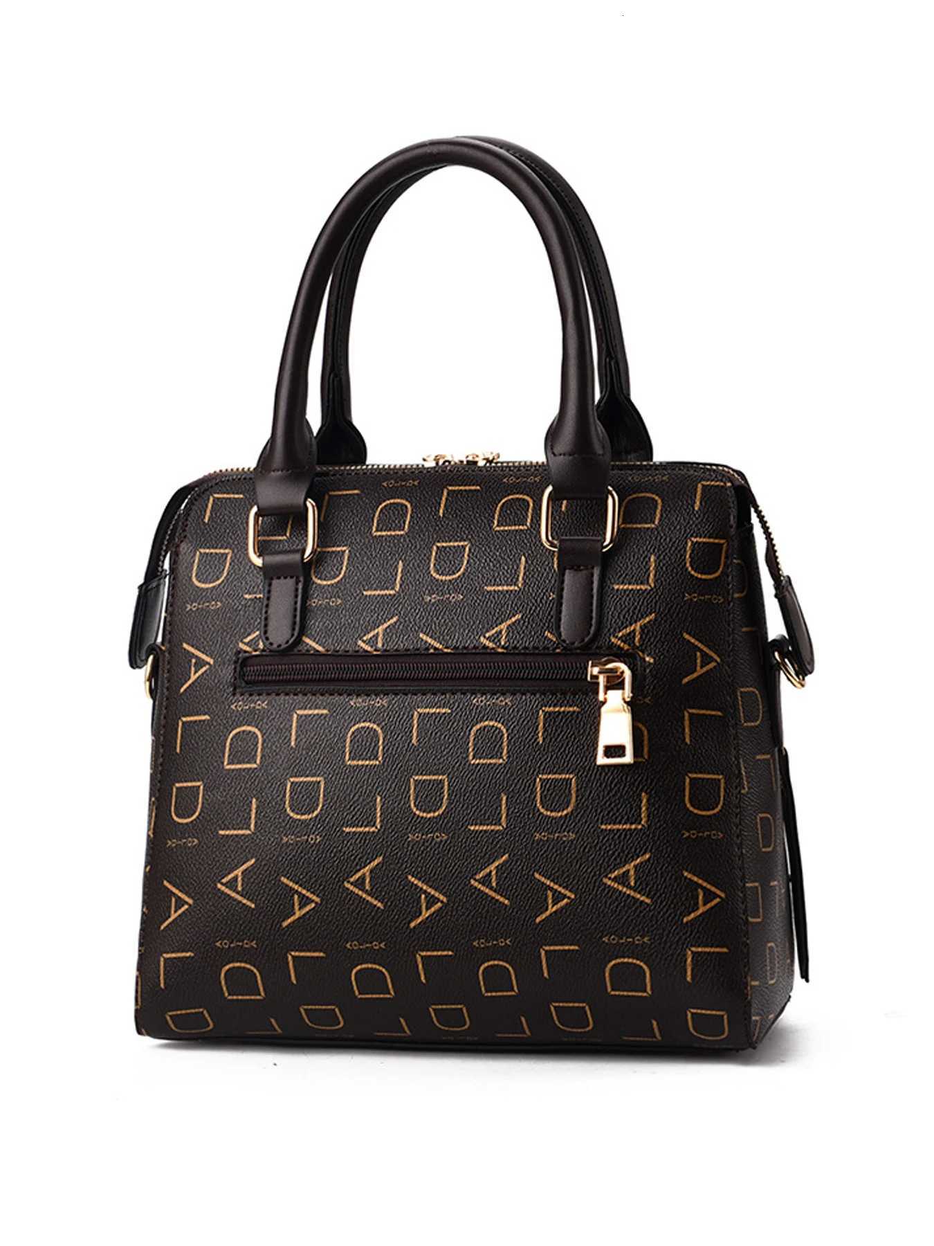 Fashion English letter handbag womens PU leather tassel upper handle bag luxury shoulder bag large capacity womens handbagT251031