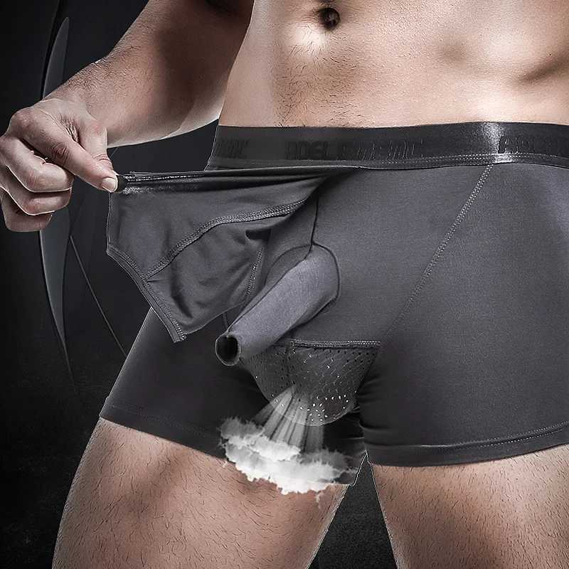 4PCSMens underwear mens foreskin bullet separation overly long barrier shorts scrotal support flat pants four cornersT251031