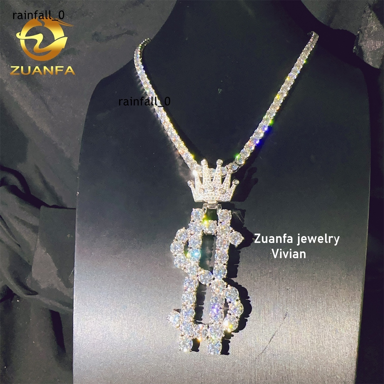 Sterling Silver 925 Custom Iced Out Hip Hop VVS Moissanite Fine Jewelry Fashion Moissanite Hip Hop Pendant