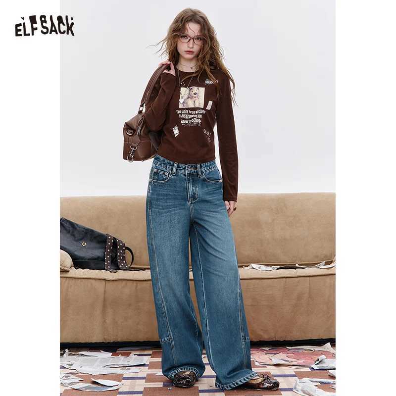 2025 Autumn New Arrivals Casual Vintage Washed High Waist Solid Color Loose Jeans For Woman J251031