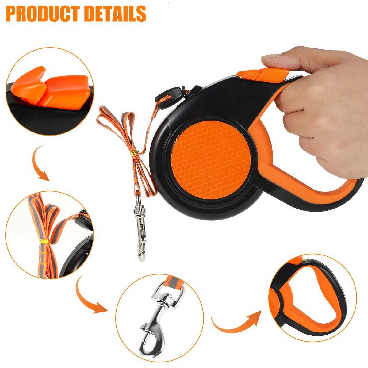 8m 50kg Dog Leash Retractable Roulette Collar for Small Big Dog Accessories Adjustable Durable Walking Hiking Bulldog Rope C251031